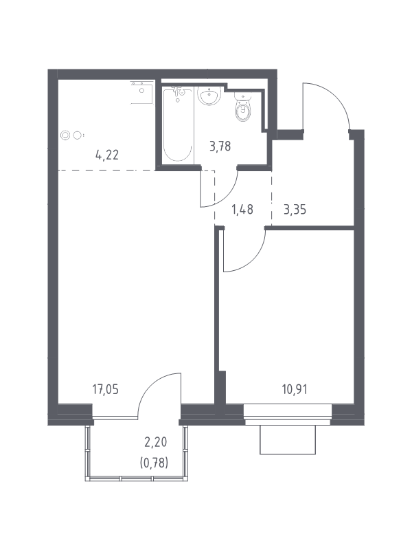 2 ккв (Евро) 41,6 м²
