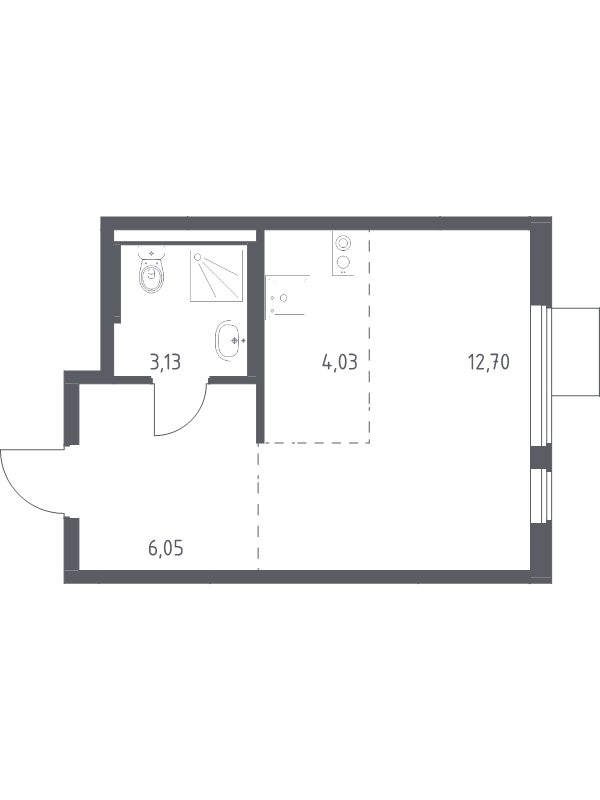 Студия 25,9 м²