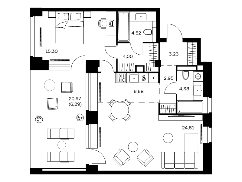 2 ккв (Евро) 72,2 м²