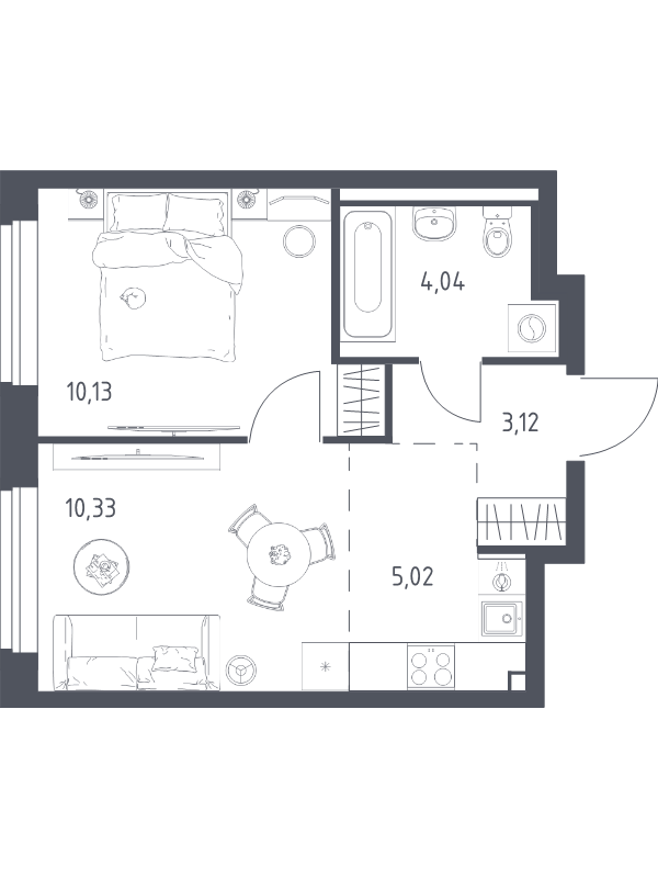 2 ккв (Евро) 32,6 м²