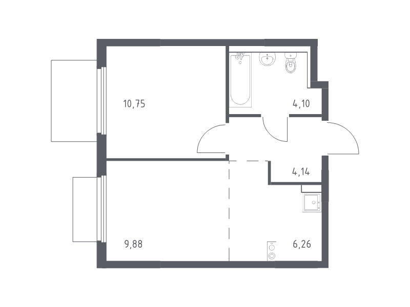 2 ккв (Евро) 35,1 м²