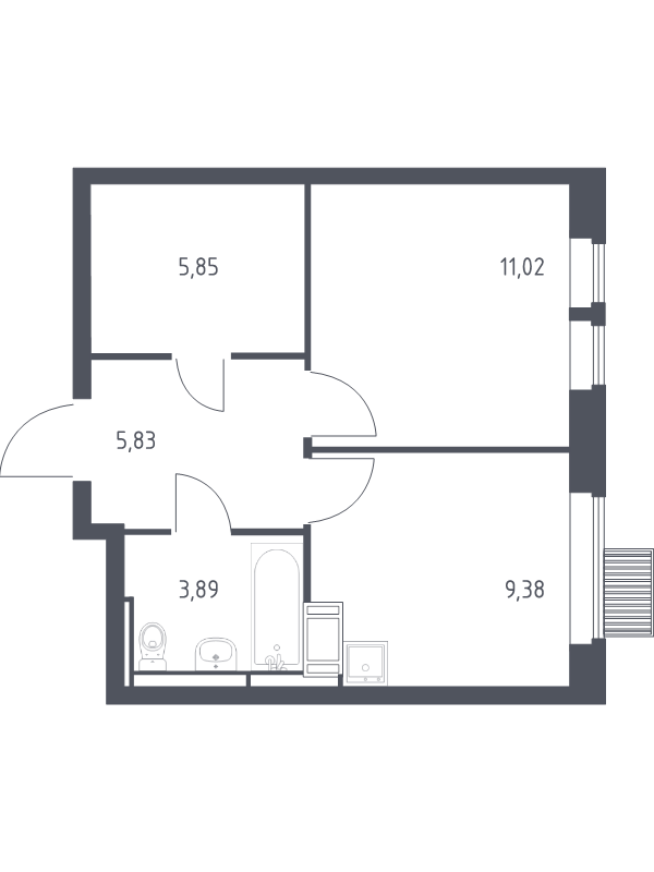 1 ккв 36 м²