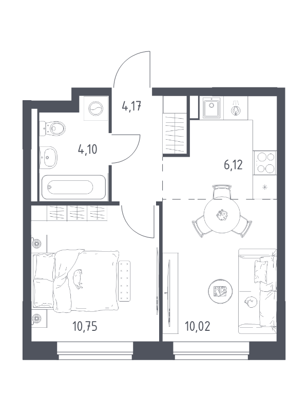 2 ккв (Евро) 35,2 м²