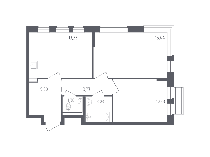 2 ккв 53,4 м²