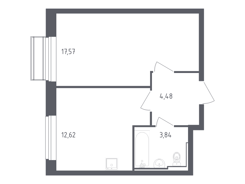 1 ккв 38,5 м²