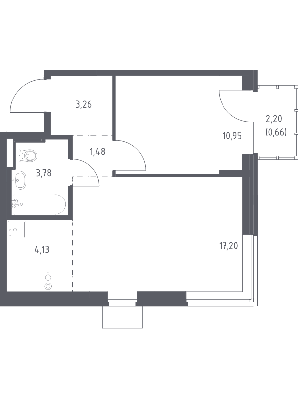2 ккв (Евро) 41,5 м²
