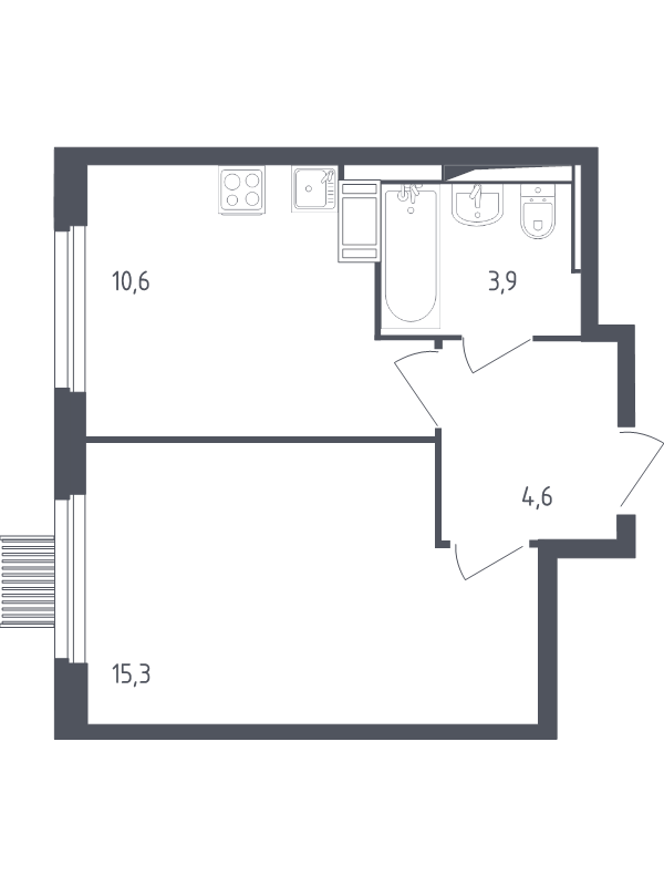 1 ккв 33,6 м²