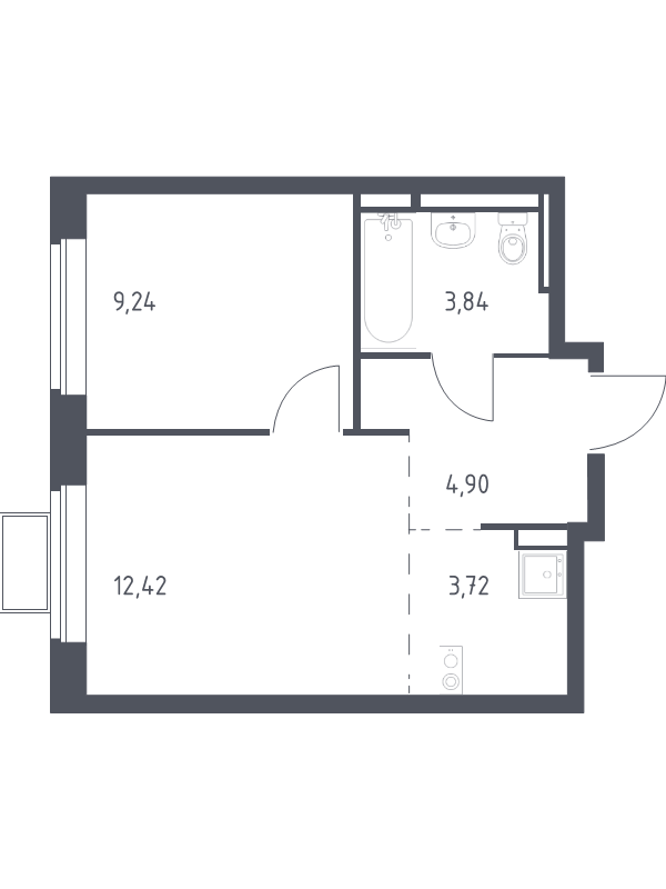 2 ккв (Евро) 33,7 м²