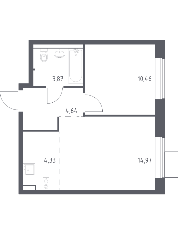 2 ккв (Евро) 38,3 м²