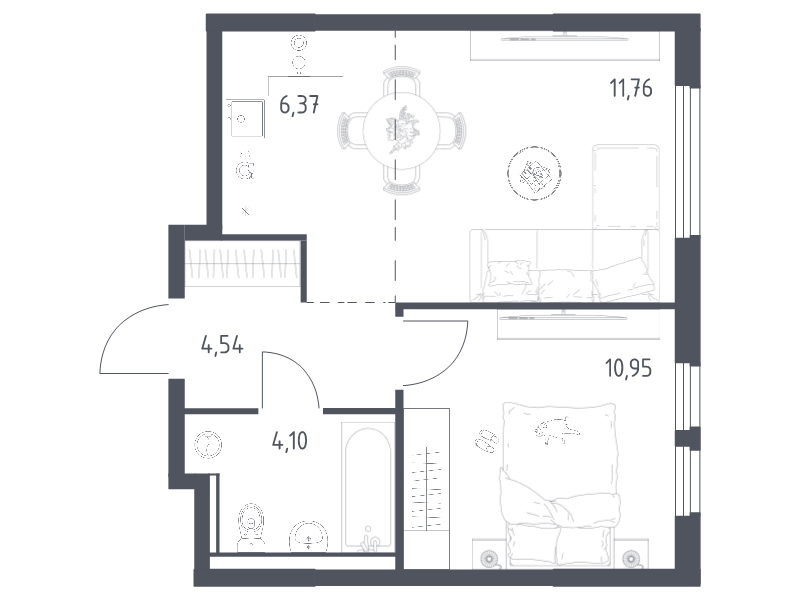 2 ккв (Евро) 37,7 м²