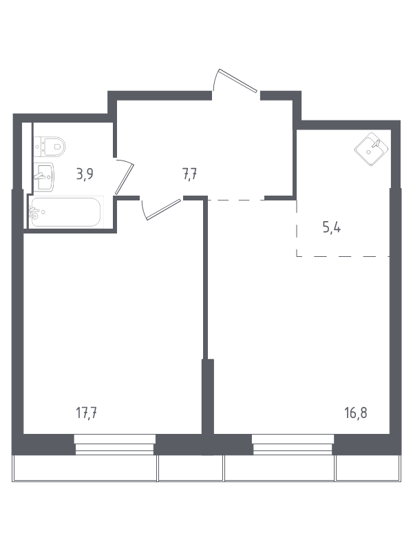 2 ккв (Евро) 51,6 м²