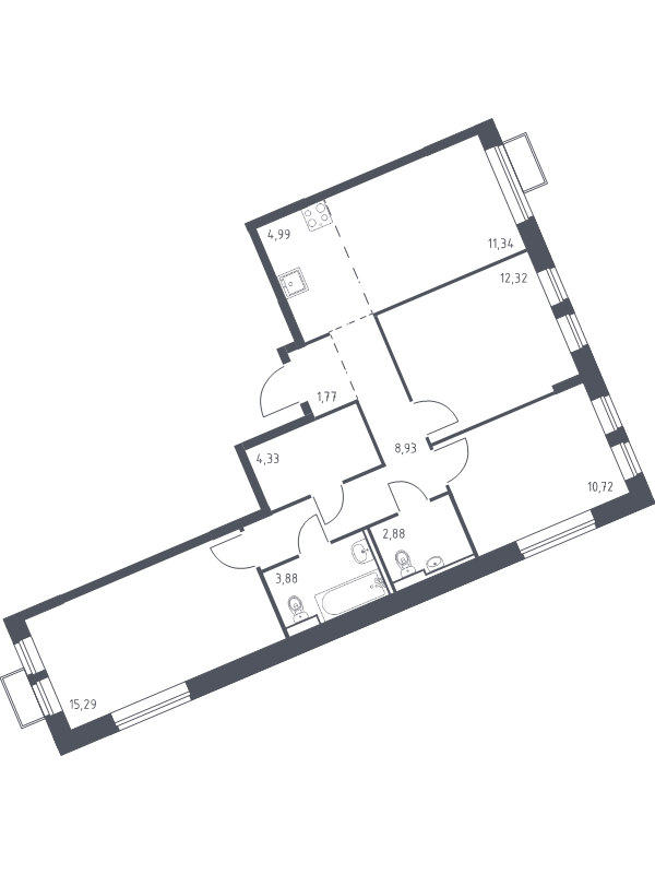 4 ккв (Евро) 76,5 м²
