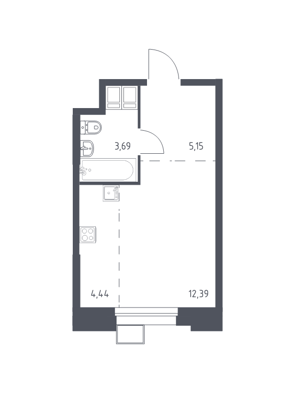 Студия 25,7 м²