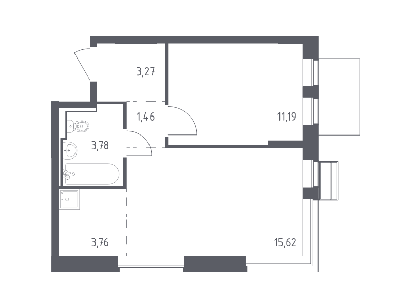 2 ккв (Евро) 39,1 м²