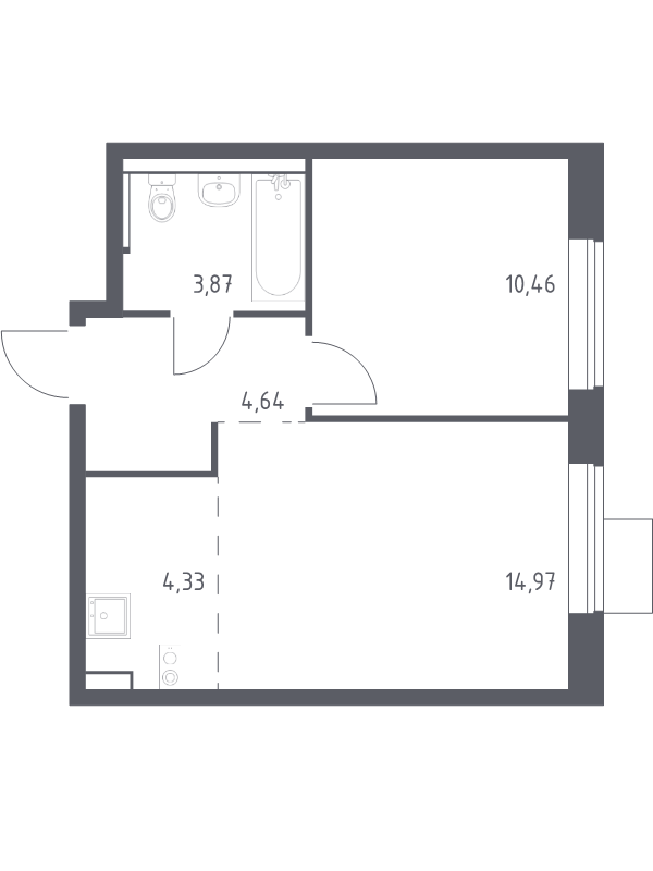 2 ккв (Евро) 38,3 м²
