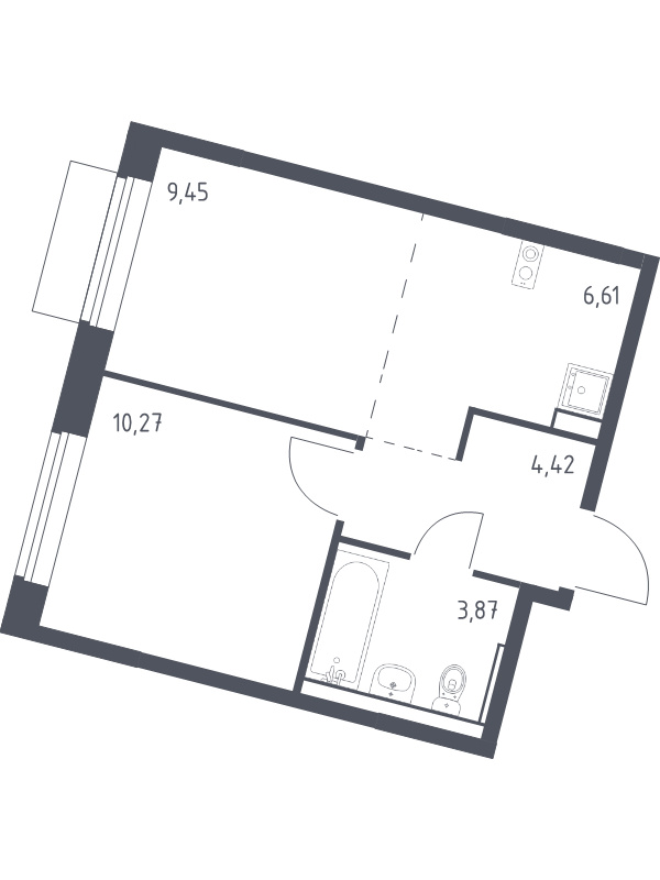 2 ккв (Евро) 34,6 м²