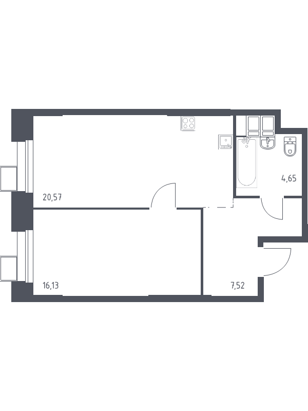 2 ккв (Евро) 49,1 м²