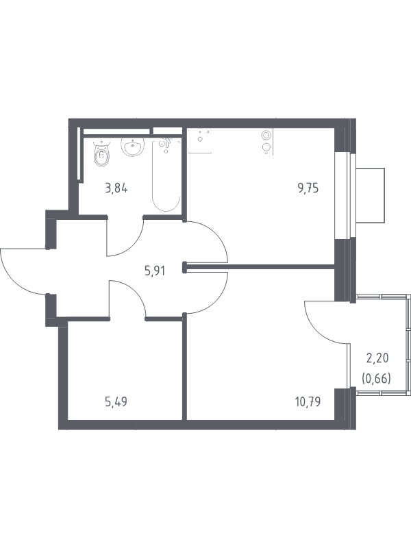 1 ккв 36,4 м²