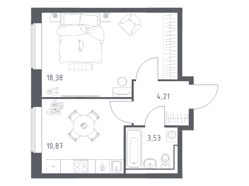 1 ккв 37 м²