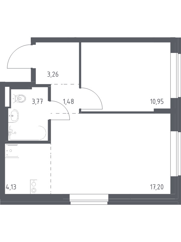 2 ккв (Евро) 40,8 м²