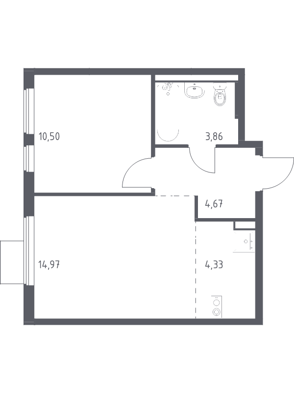 2 ккв (Евро) 38,3 м²