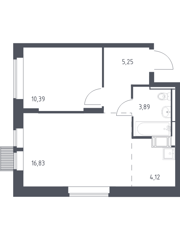 2 ккв (Евро) 40,5 м²