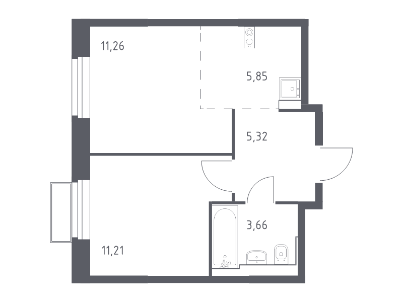 2 ккв (Евро) 37,6 м²
