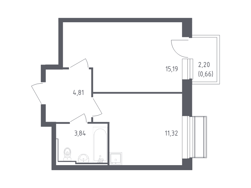 1 ккв 35,8 м²