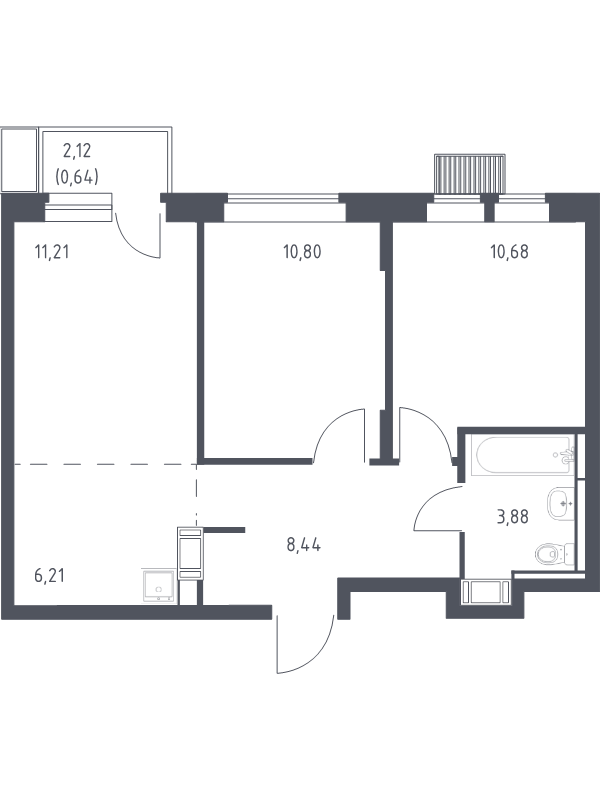 3 ккв (Евро) 51,9 м²