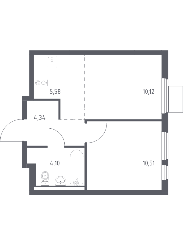 2 ккв (Евро) 34,7 м²