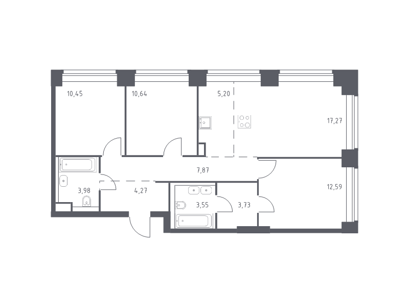 4 ккв (Евро) 79,6 м²