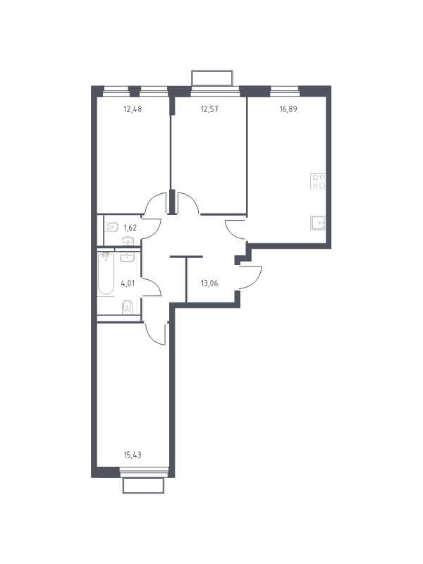 4 ккв (Евро) 76,1 м²