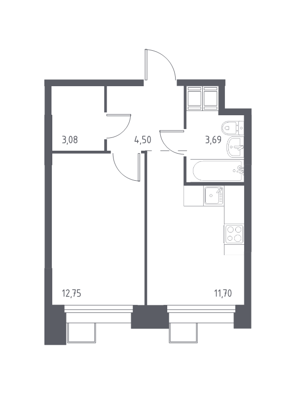 1 ккв 35,4 м²