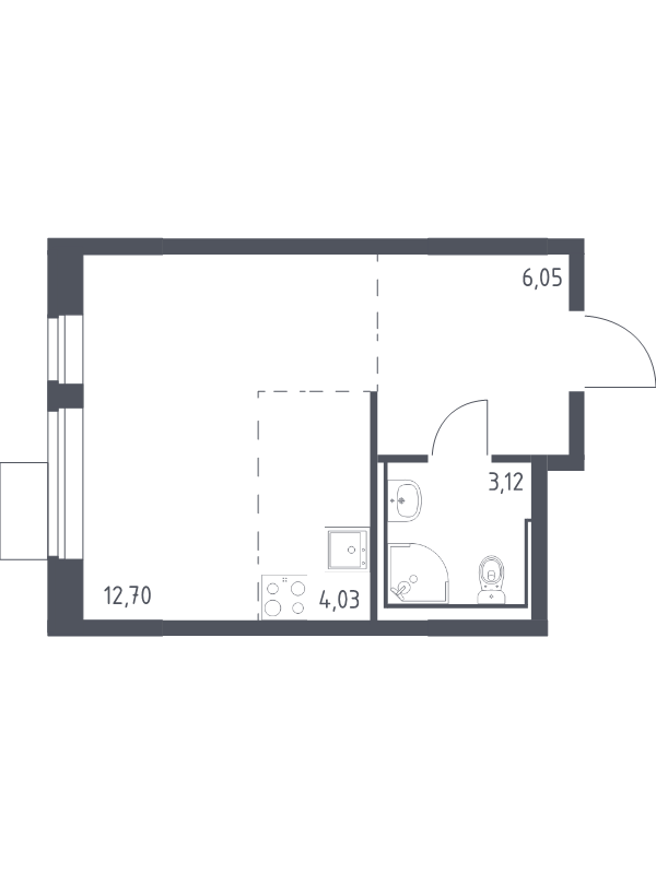 Студия 25,9 м²