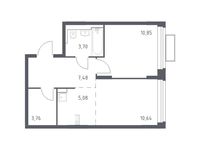2 ккв (Евро) 41,8 м²