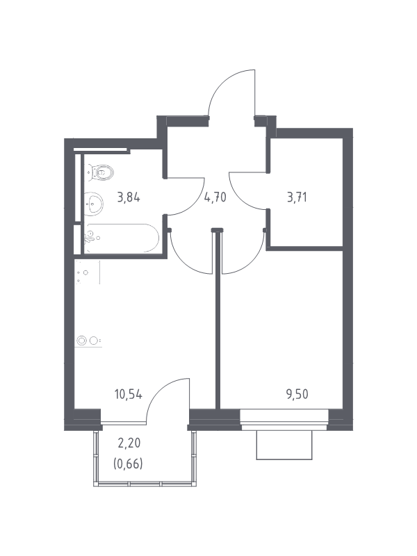 1 ккв 33 м²