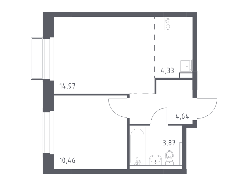 2 ккв (Евро) 38,3 м²