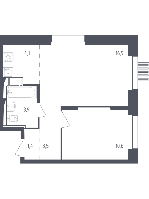 2 ккв (Евро) 39,7 м²