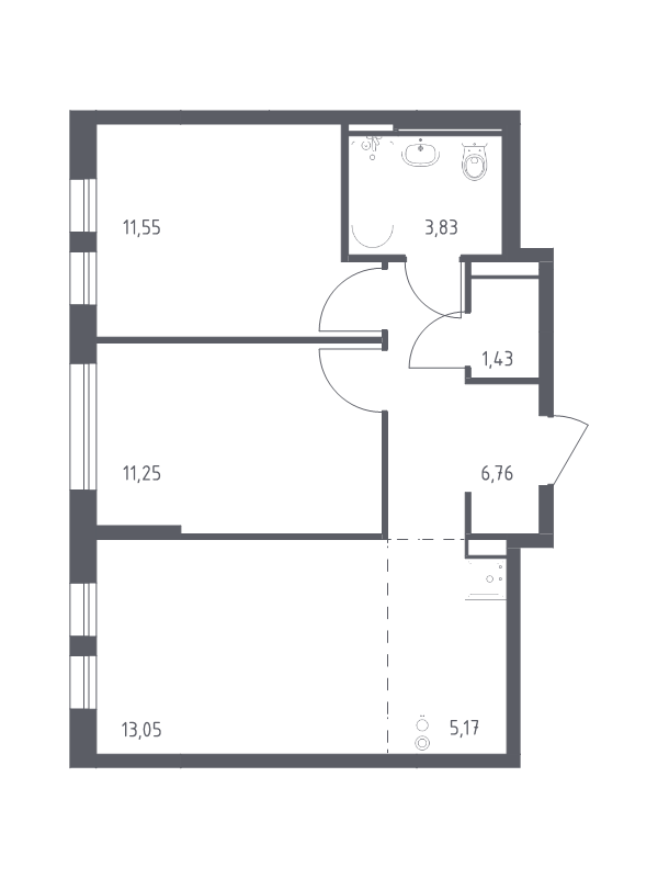 3 ккв (Евро) 53 м²