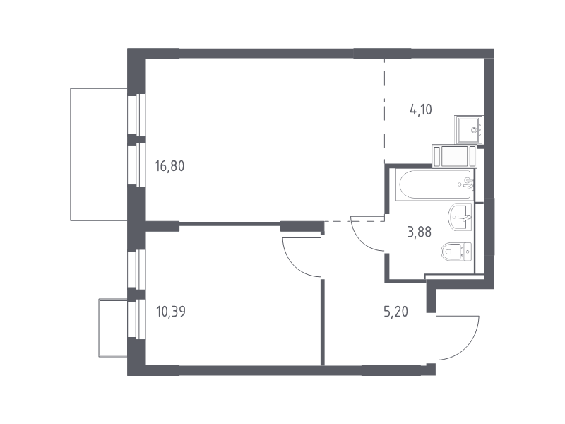2 ккв (Евро) 40,4 м²