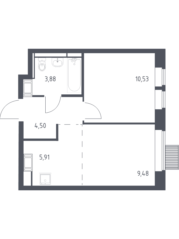 2 ккв (Евро) 34,3 м²