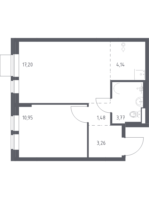 2 ккв (Евро) 40,8 м²