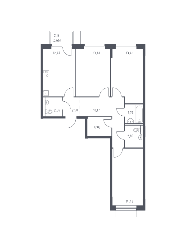 3 ккв 79,2 м²