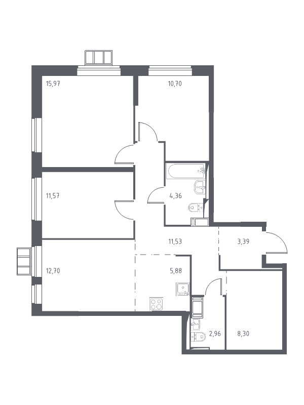 4 ккв (Евро) 86,1 м²