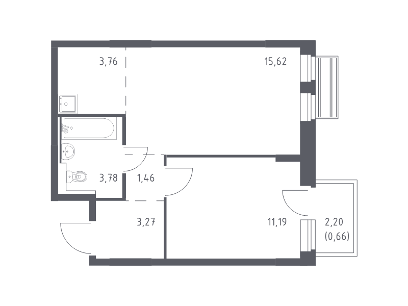 2 ккв (Евро) 39,7 м²