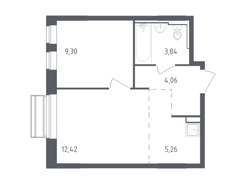 2 ккв (Евро) 34,9 м²