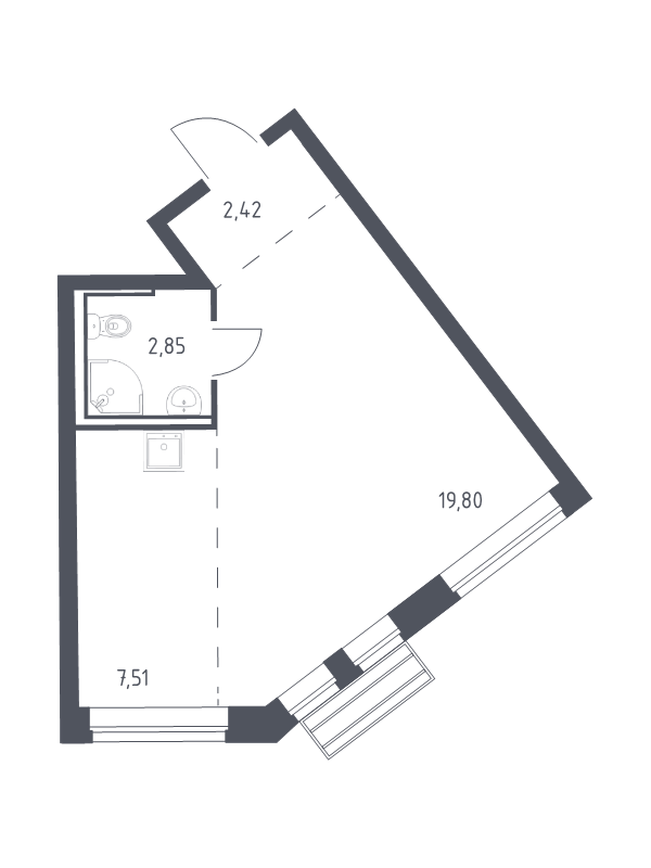 Студия 32,2 м²