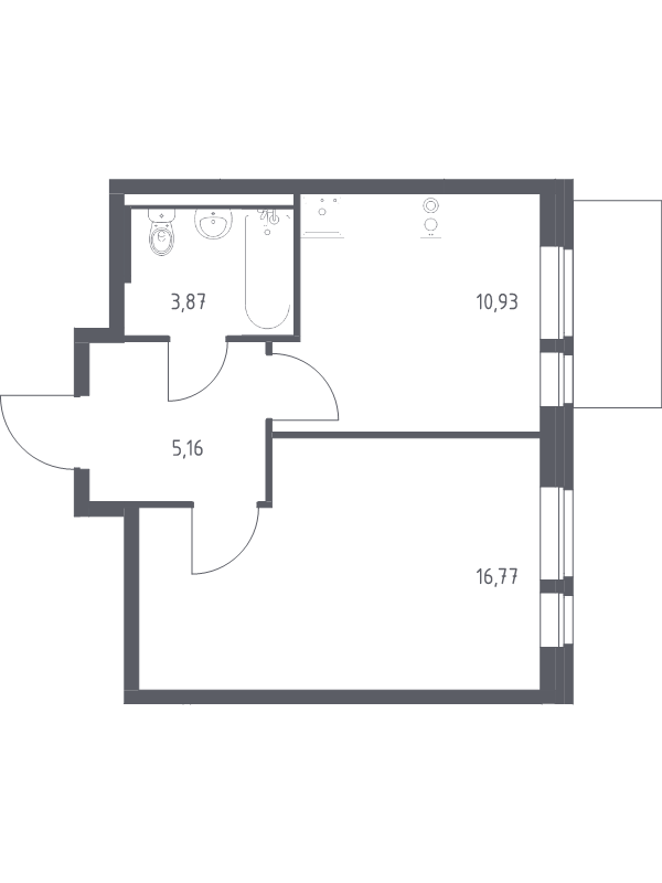 1 ккв 36,7 м²