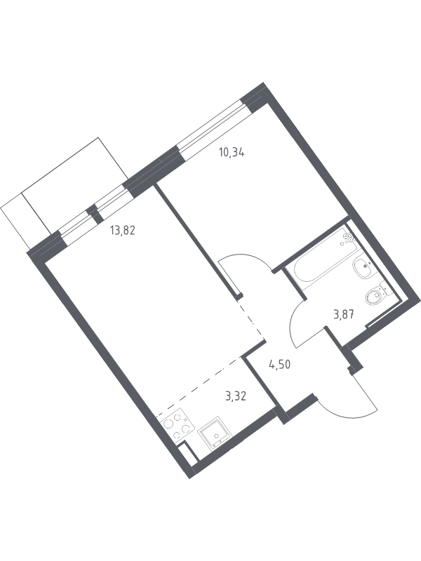 2 ккв (Евро) 35,9 м²