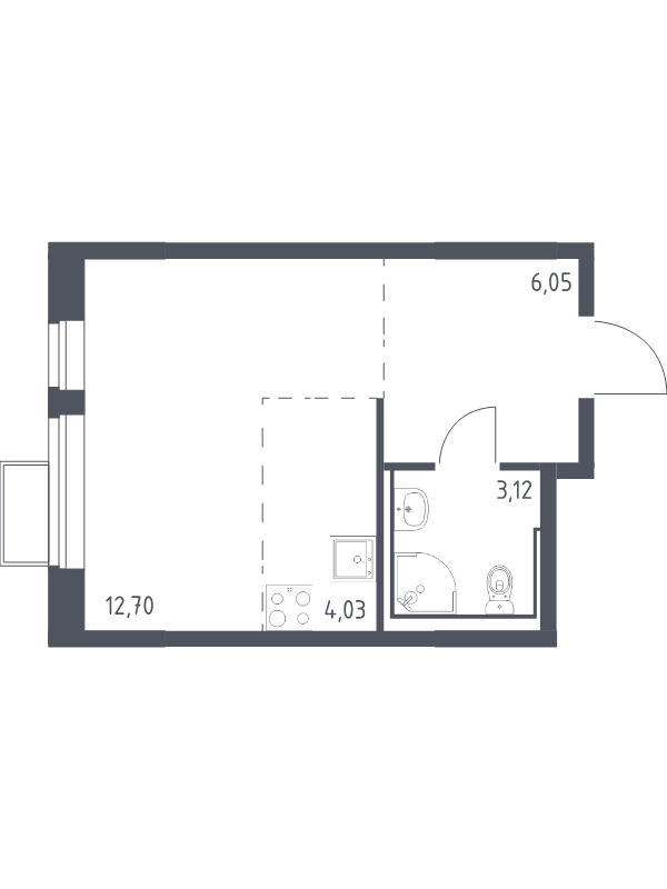 Студия 25,9 м²